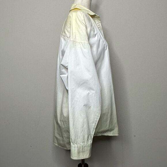 NWOT | ATM | Ombré Poplin Button Down Shirt | Yellow | Large - Picture 6 of 16